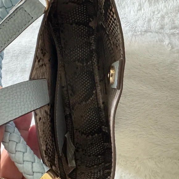 Anne Klein Sky Blue Shoulder Bag with Gold Accents - Picture 5 of 7